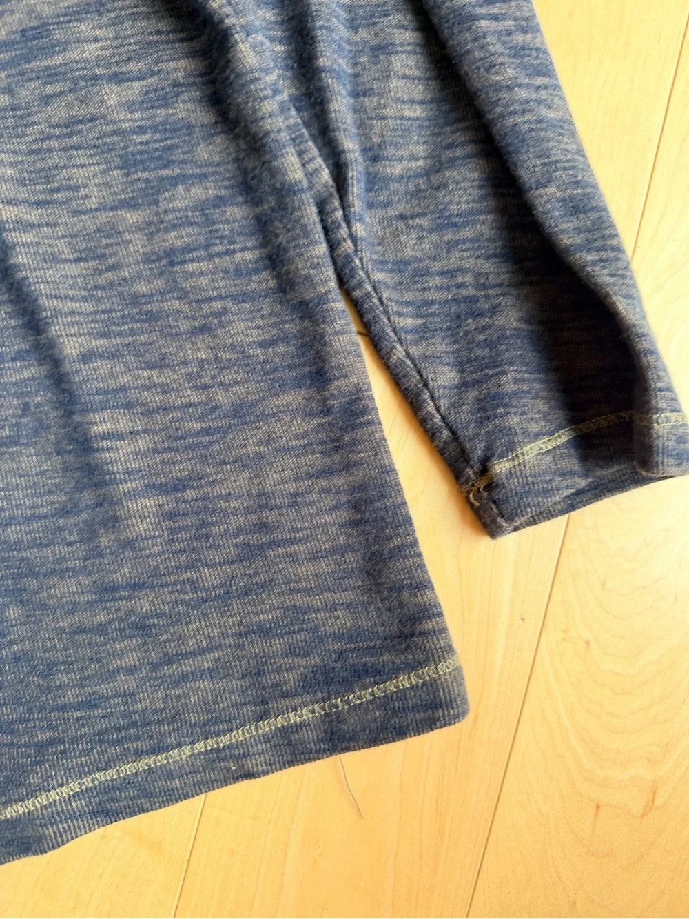 ROWM Mens 100% Cotton Quarter Zip Pullover Sweater Heathered Blue EUC